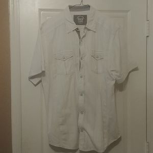 Men's Casual White Button Down Shirt